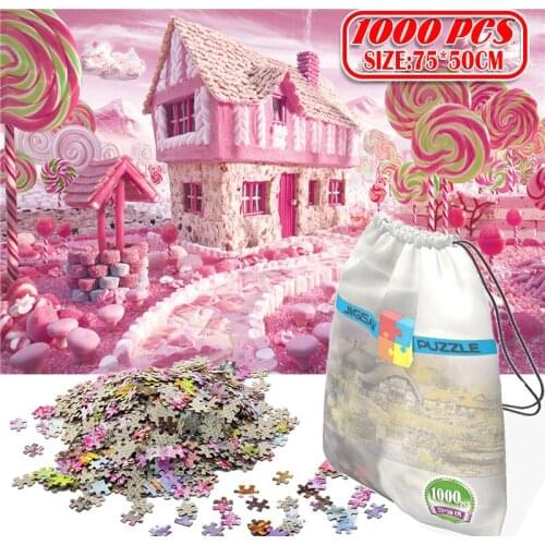 1000Pcs Sweet House 3D Jigsaw Puzzles Adults Game Toys for Toys Boring Game Building Assembling Educational Toys