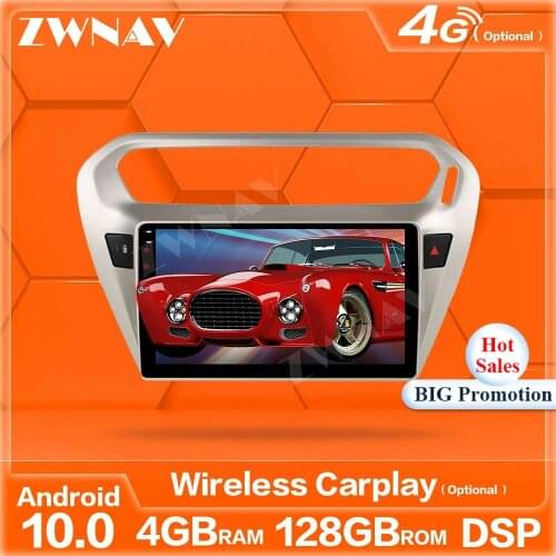 128GB Wireless Carplay Android Screen Player For Peugeot 301 C Elysee 2014 2015 2016 2017 GPS Auto Audio Radio Stereo Head Unit