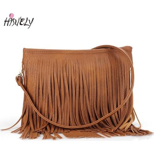 2021 high quality Women Pu Leather Bag Female Fashion Shoulder Bags Famous Design Crossbody Bags Fringe Tassels Messenger Bag