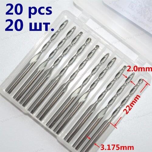 3.175mm*2.0mm*22mm-20PCS,Freeshipping CNC solid carbide End Mill,tungsten woodworking router bit,wood tool,Relief Milling Cutter