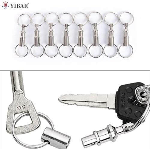 3/5pcs Steel Chrome Plated Pull-Apart Key Rings Detachable Key Ring Snap Lock Holder Removable Keyring Quick Release Keychain