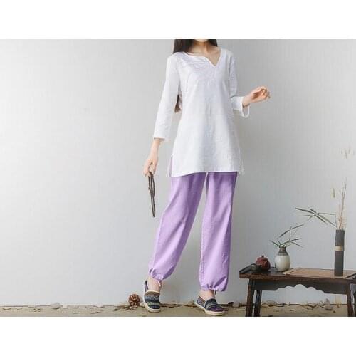 4color yoga suits embroidered clothing performance lay meditation tai chi uniforms K75 high quality