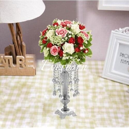 43/53/73cm Wedding Crystal Table Centerpiece Gold Silver Flower Stand Chandelier Wedding Centerpiece Decoration 10pcs/lot