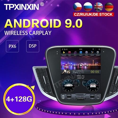 PX6 Android 9.0 4+128G Tesla Style Car Radio For Chevrolet Cavalier 2016-2018 GPS Navi Auto Stereo Recoder Head Unit DSP Carplay
