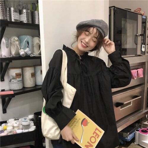 Blouse Women Shirt Fall Womens Clothing Loose Thin Belt Long Sleeve White Blouse jack1991 Blusas Mujer De Moda