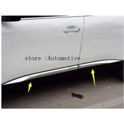 Top quality For Peugeot 3008/4008 2016 2017 2018 car detector stainless steel Side Door Body trim sticks Strips Molding 4pcs