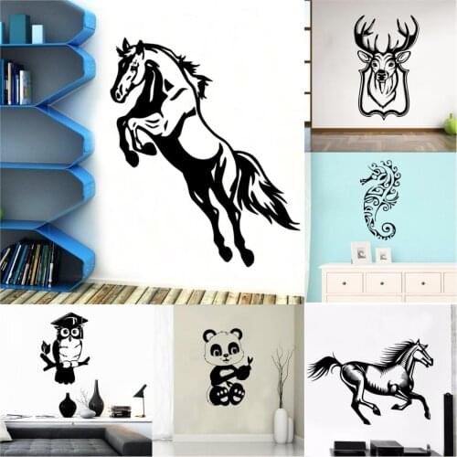 European-Style Active Animals Wall Sticker Pvc Wall Art Stickers Modern Fashion Wallsticker Decor Living Room Bedroom Removable