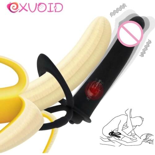 EXVOID Penis Sleeve Ring Dildo Vibrators Sex Toys for Men Women Anal Plugs Vibrator Clitoris Stimulate Prostate G-spot Massager