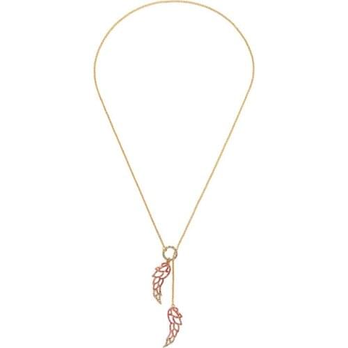 Classical Romantic Crystal Rose Gold Color Wing Neckalce For Women New Arrival Long Necklace Wholesale Handmade Necklace Jewelry