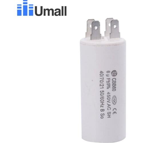 CBB60 450V 6uf running capacitor 4 pins motor for electric machine water pump QB60 four pins