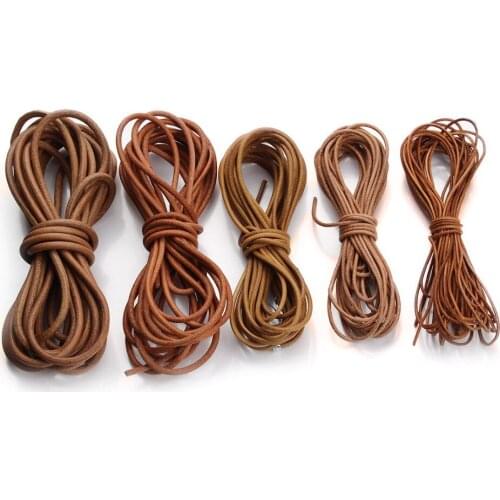 Ckysee 5m/lot Leather Cords Strings Round Beading Threads Fit Necklaces Bracelets DIY Jewelry Making 1/1.5/2/2.5/3/4mm Pick Size