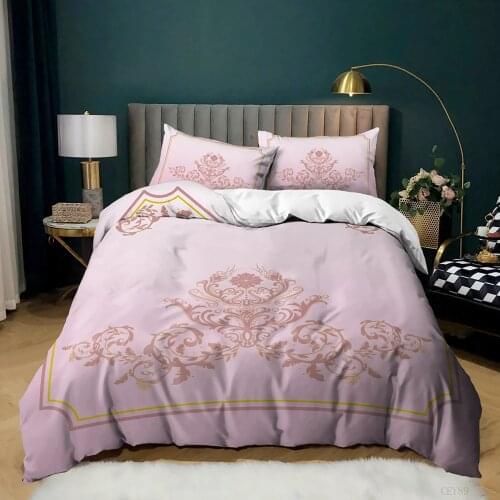 Custom Fashion Bed Set 3D Print DAMASK Bedding Set Bedroom Home Decor Modern Soft Pillowcase Duvet Cover Queen King Single