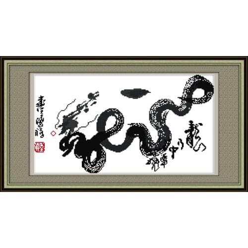 Dragon goes in world cross stitch kit 14ct 11ct print canvas stitching embroidery DIY handmade needlework