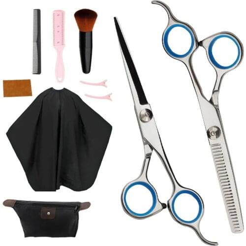 6in Hairdressing Scissors Hair Cutting Capes Gowns Cloth Comb Shears Set Hair Thinning Scissors Hairdressing Capes Hair Combs