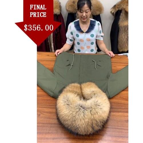 Real muskrat Fur coat for men high quality real fur parkas natural raccon fur collar Winter Thicken Fur Lining Mens Overcoat