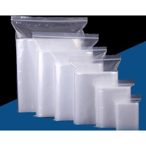 100pcs Plastic Zip Lock Ziplock Bags Clear Food Storage Package Small Jewelry Packing Reclosable Poly Zip Bag Thick Dropshipping
