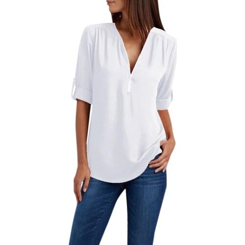 Plus Size Womens Tops And Blouses Women Ladies Zipper Button Long Sleeves Loose Chiffon Shirt Clothing Blusas Mujer De Moda 2021