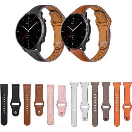 20mm 22mm Genuine Leather Band Strap For Huami Amazfit GTR 42mm 47mm GTR 2 2e