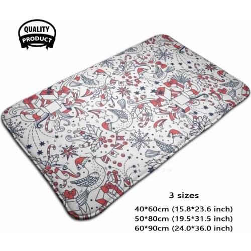 Dreams Of Christmas - Holidays Pattern - Christmas Face 3D Household Goods Mat Rug Carpet Foot Pad Reindeer Christmas Holidays