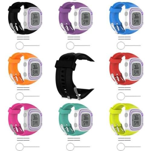 Silicone Watch Strap for Garmin Forerunner 10 15 GPS Running Sports Watch Small Large for Women Men Replacement Bands with Tools