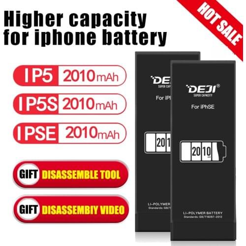 DEJI For iPhone 5s 5 se battery Original Li-Polymer internal Battery cell phone High Capacity 2010mAh Replacement Batteries