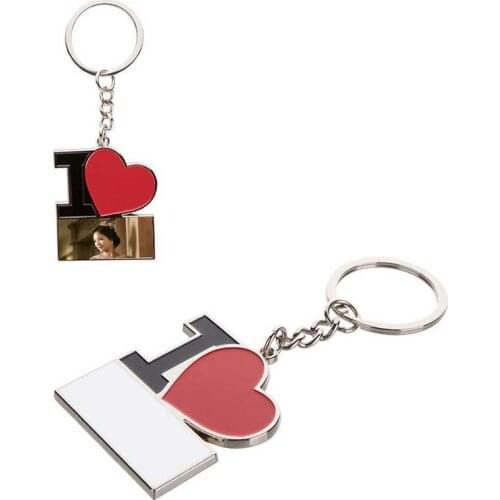 Sublimation keychains I love red heart style key ring hot transfer printing blank custom consumables 10pieces/lot 2018 new style