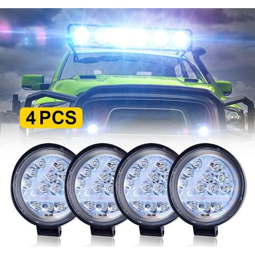 LED Work Light Light Bar LED Offroad Car For 4WD Truck Tractor Suv 12v 48w Round Spotlight Headlight Car Accessories