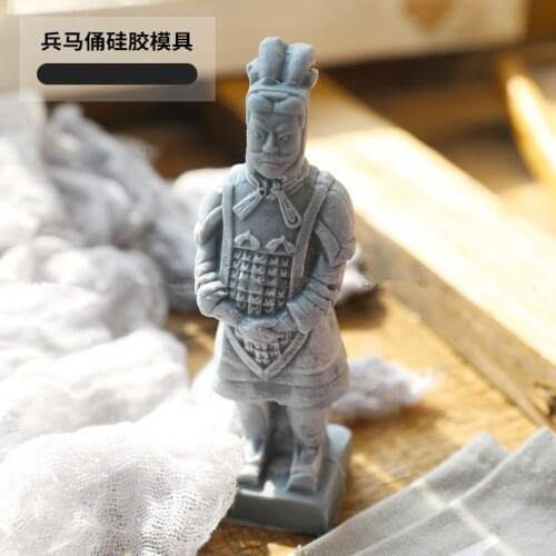 Terracotta Warriors and Horses Candle Molds Ancient Chinese Soldiers' Candle Silicone Molds Home Decoration DIY Candle