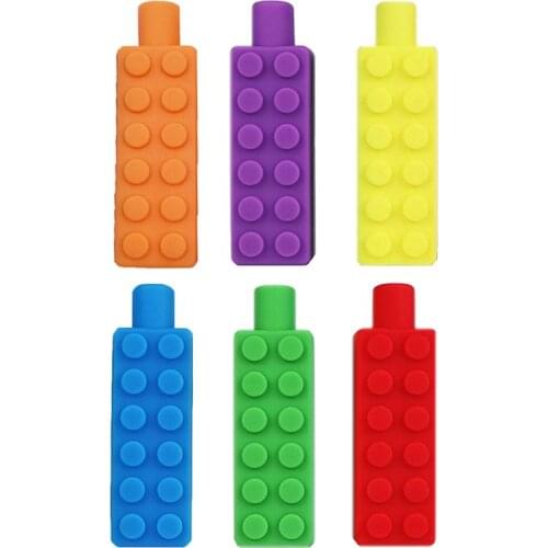 Pencil Toppers, 3 Pack Silicone Therapy Toys Chewy Oral Motor Tubes Sensory Fidget Toy Chew Buddy for Autism, Special Needs