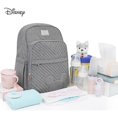 Disney Solid Diaper Backpack Bag Mummy Maternity Nappy Bag For Baby Care Mommy Large Capacity Travel Bottle Insulation Bags