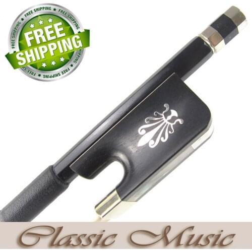 Carbon Fibre Cello Bow with Phoenix Inlaid Ebony Frog (4/4), Good Mongolian Horse Hair