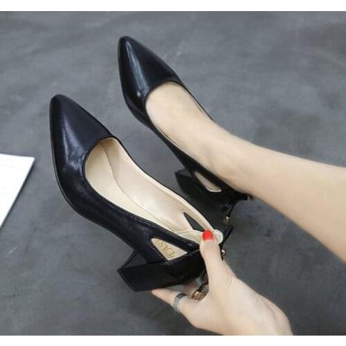 High-heeled Shoes Women 2021 Spring And Summer New Pointy Single Shoes Hollow Out Shallow Mouth Leisure Work Shoes