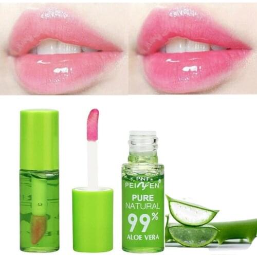 Moisturizing Natural Aloe Essence Lip Gloss Changable Color Waterproof Long Lasting Nutritious Lips Care Portable Lipstick 1PC