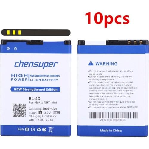 10pcs/chensuper BL-4D BL 4D 2900mAh Li-ion Battery For Nokia N97 mini Battery N8 N8-00 E5 E5-00 E7 E7-00 N8 T7 702T N5 808