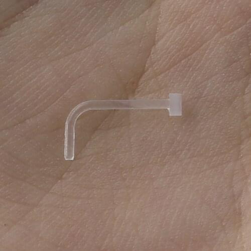 10 Pcs Nose Nail Septum Piercings Medical Plastic Invisible Transparent Sexy Stud Rings Nariz Punk Women Men Jewelry Accessories