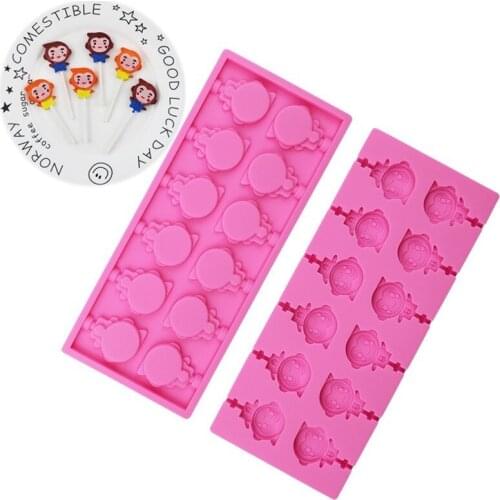 12 Monkey Silicone Lollipop Molds, Chocolate Molds, with 20 Sticks Easy Demoulding Cycle Silicone Molds