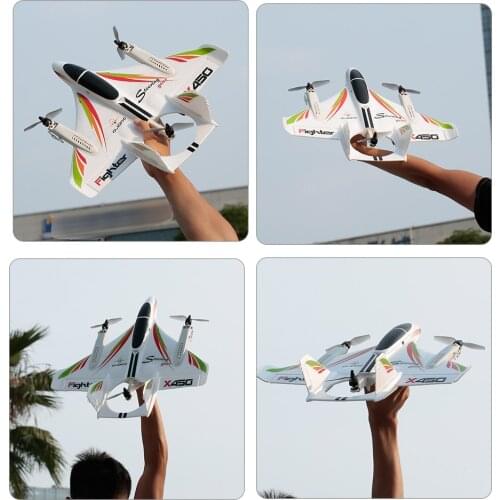 2.4G 6CH WLtoys XK X450 3D/6G RC Vertical Takeoff LED RC Glider Fixed Wings RC Airplane Model RTF Original Remote Control RC Toy