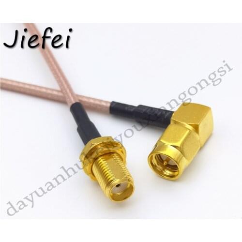 20-100pcs 15cm 20cm 30cm 50cm modem extension cable SMA male 90 degree right angle to SMA female pigitail adapter RG316
