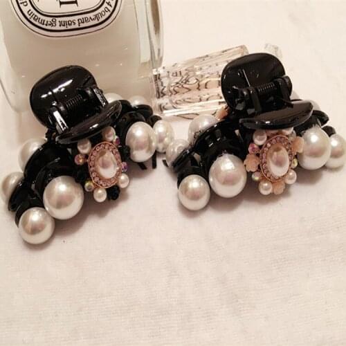 2017 New Hair Accessories Hair Claw Clip for Women Rhinestone Clasp Girls Imitation Pearl Hair Clamp Nice Hairpins
