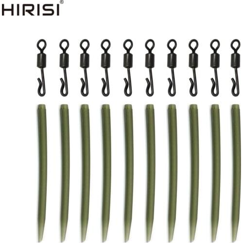 50+50pcs 54mm Fishing Anti Tangle Sleeves and Terminal Tackle Carp Fishing Swivel Quick Change Swivels Tackle