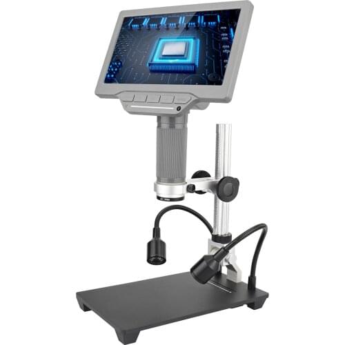 7-inch LCD Video Microscope with 32GB TF Card 1200X Microscope&Telescope 1080P with IR Remote Adjustable Metal Stand&LED Light