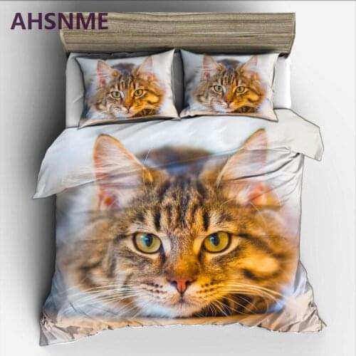 AHSNME Cute Cat Rey ropa de cama Cat on the floor High-definition Print Quilt Cover Multi-Country Size AU/UA/EU/RU Bedding