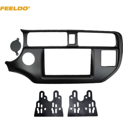 FEELDO 2Din Car Refitting DVD Radio Fascia Frame for KIA Rio/K3/Pride 2011+(LHD) Stereo Dashboard Mount Panel Trim Kit #HQ5170