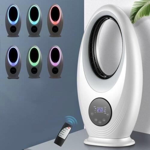 Bladeless Fan Ultra-quiet Remote Control with Lights LCD Display Temperature 3gear Table Fan Home Timing Leafless Fan Air Cooler