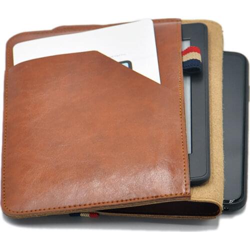 Can put 2 E-Book sleeve pouch cover,microfiber leather E-Book sleeve case for Amazon Kindle Papewhite Voyage 6"