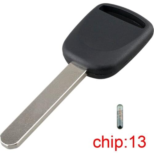 Uncut Blade Blank Remote Car Key Ignition with 13 Transponder Chip Keyless Entry Transmitter for Honda CR-V Civic Odyssey Pilot