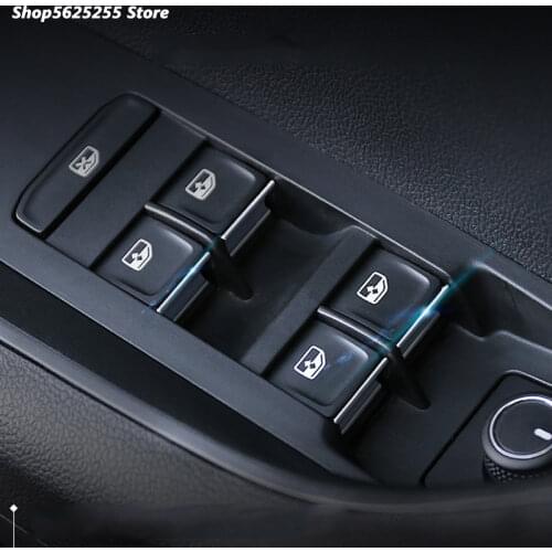 For Skoda Karoq 2021 2020 2019 Car Window Glass Lift Switch Button Cover Decorative Sequins ABS Sticker Inner Door Handle Frame
