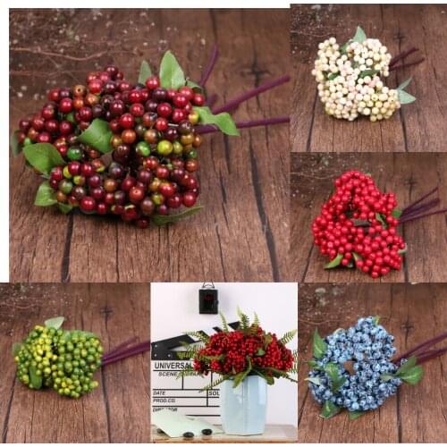 Home Wedding Bridal Bride Grassland Fake Artificial Berries Fruits - Blue