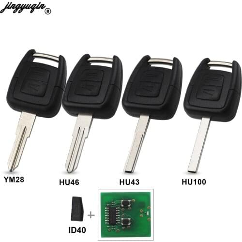 Jingyuqin 2 Buttons 433Mhz Fob Remote Key For Opel Vauxhall Vectra Zafira OP1 24424723 With ID40 Chip HU43 HU100 YM28 HU46 Blade