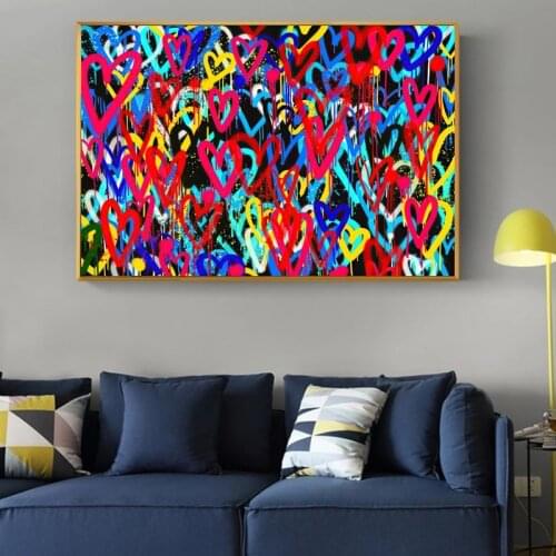 Banksy Artwork Love Heart Graffiti Canvas Paintings on The Wall Art Posters and Prints Modern Home Decorative Wall Pictures